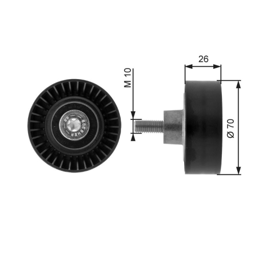 GATES Umlenk-/Führungsrolle, Keilrippenriemen DriveAlign™