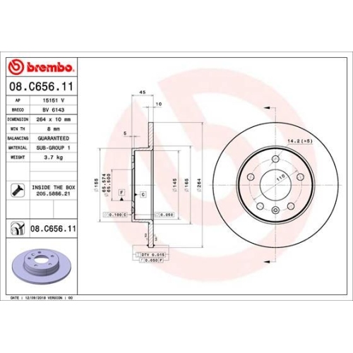 BREMBO Bremsscheibe PRIME LINE - UV Coated