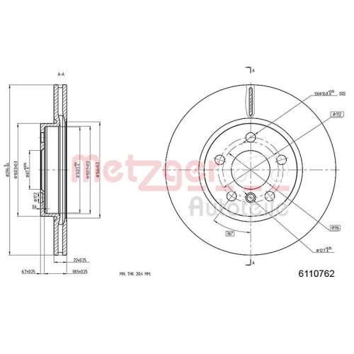 METZGER Bremsscheibe GREENPARTS