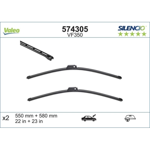 VALEO Wischblatt SILENCIO FLAT BLADE SET