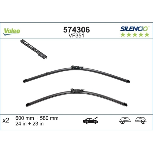 VALEO Wischblatt SILENCIO FLAT BLADE SET