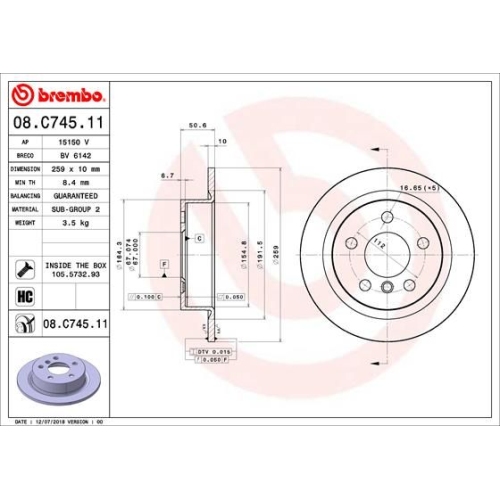 BREMBO Bremsscheibe PRIME LINE - UV Coated