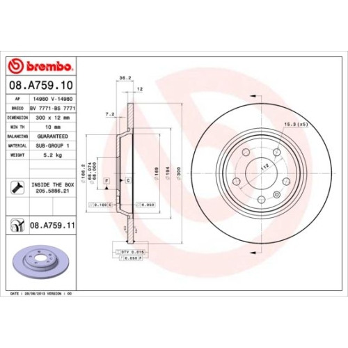 BREMBO Bremsscheibe PRIME LINE - UV Coated