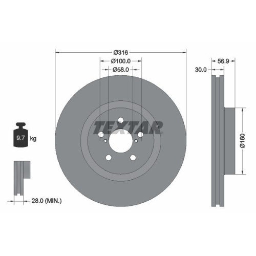 TEXTAR Bremsscheibe PRO