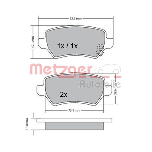METZGER Bremsbelagsatz, Scheibenbremse
