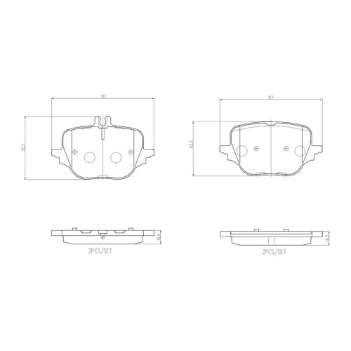 BREMBO Bremsbelagsatz, Scheibenbremse PRIME LINE