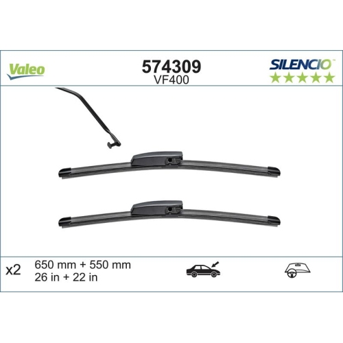 VALEO Wischblatt SILENCIO FLAT BLADE SET