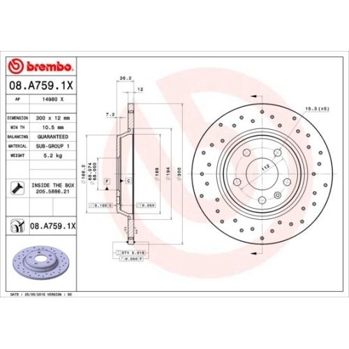 BREMBO Bremsscheibe XTRA LINE - Xtra