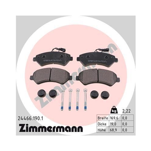 ZIMMERMANN Bremsbelagsatz, Scheibenbremse