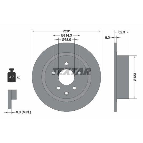 TEXTAR Bremsscheibe PRO