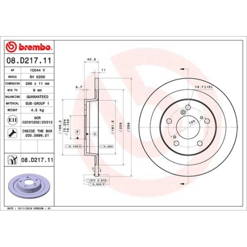 BREMBO Bremsscheibe PRIME LINE - UV Coated