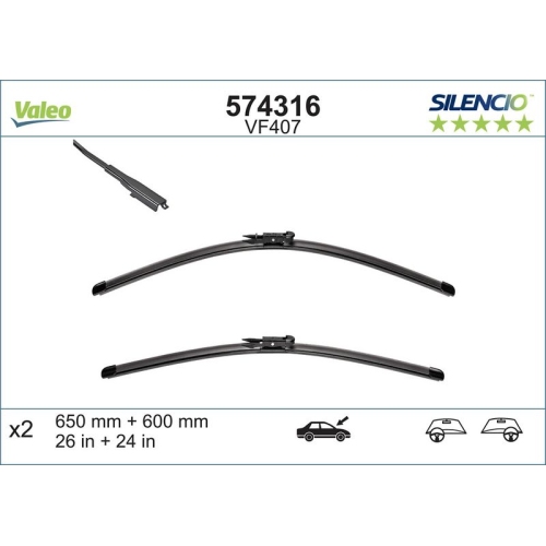 VALEO Wischblatt SILENCIO FLAT BLADE SET