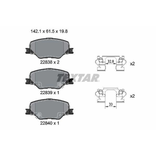 TEXTAR Bremsbelagsatz, Scheibenbremse Q+