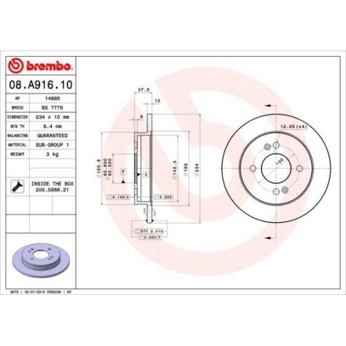 BREMBO Bremsscheibe PRIME LINE