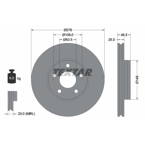 TEXTAR Bremsscheibe PRO