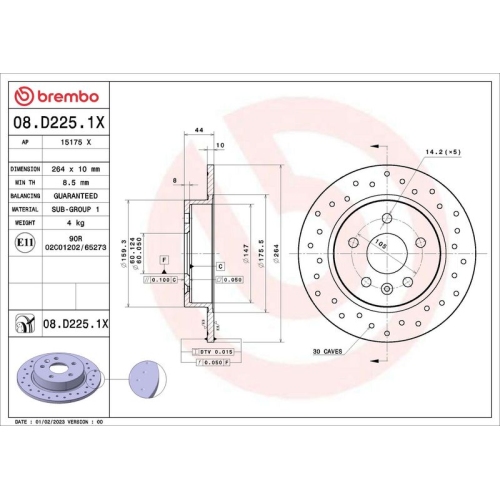 BREMBO Bremsscheibe XTRA LINE - Xtra