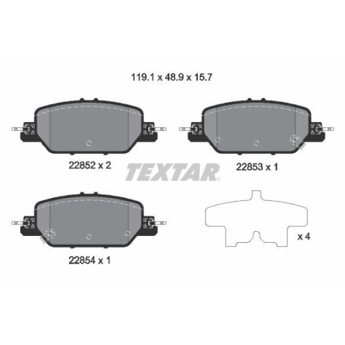 TEXTAR Bremsbelagsatz, Scheibenbremse