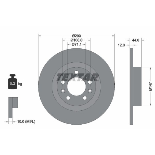 TEXTAR Bremsscheibe PRO