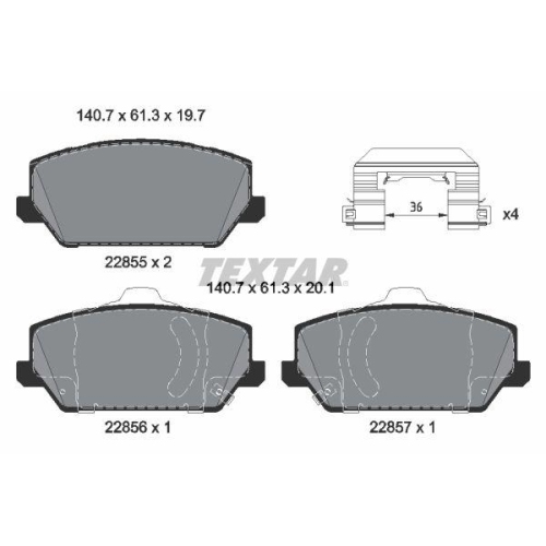 TEXTAR Bremsbelagsatz, Scheibenbremse Q+