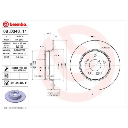 BREMBO Bremsscheibe PRIME LINE - UV Coated