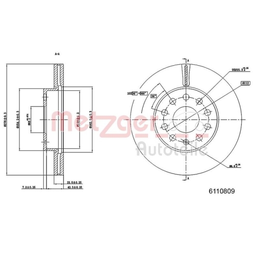 METZGER Bremsscheibe GREENPARTS