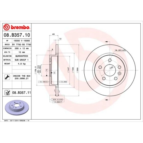 BREMBO Bremsscheibe PRIME LINE - UV Coated