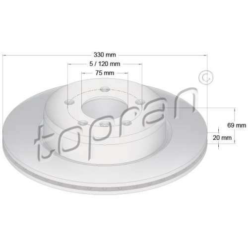 TOPRAN Bremsscheibe COATED