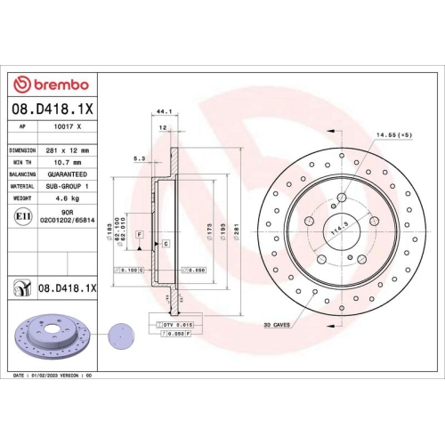 BREMBO Bremsscheibe XTRA LINE - Xtra