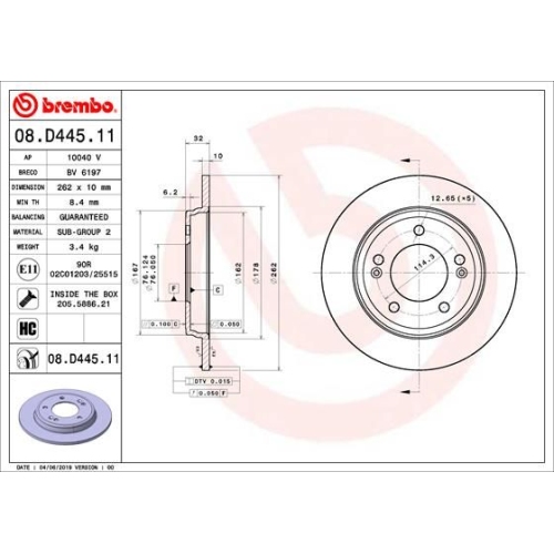 BREMBO Bremsscheibe PRIME LINE - UV Coated