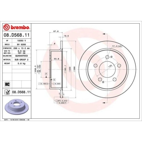 BREMBO Bremsscheibe PRIME LINE - UV Coated