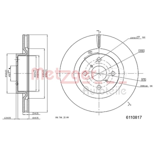 METZGER Bremsscheibe GREENPARTS