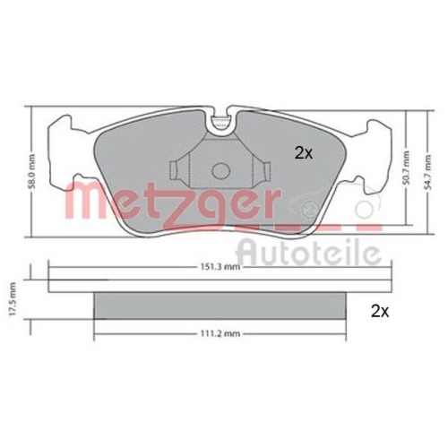 METZGER Bremsbelagsatz, Scheibenbremse