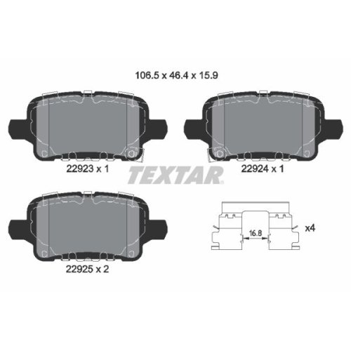 TEXTAR Bremsbelagsatz, Scheibenbremse