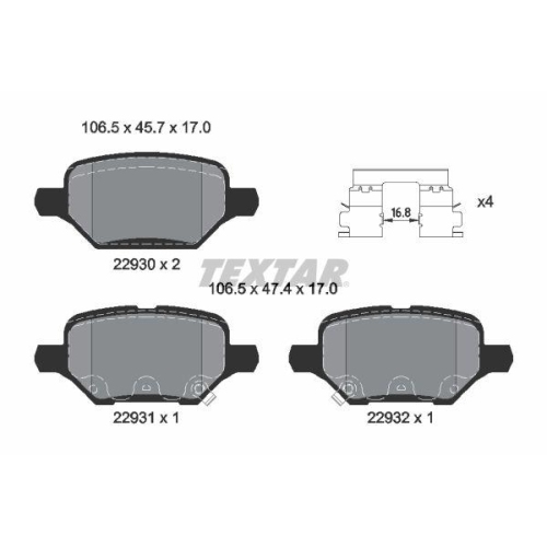 TEXTAR Bremsbelagsatz, Scheibenbremse Q+