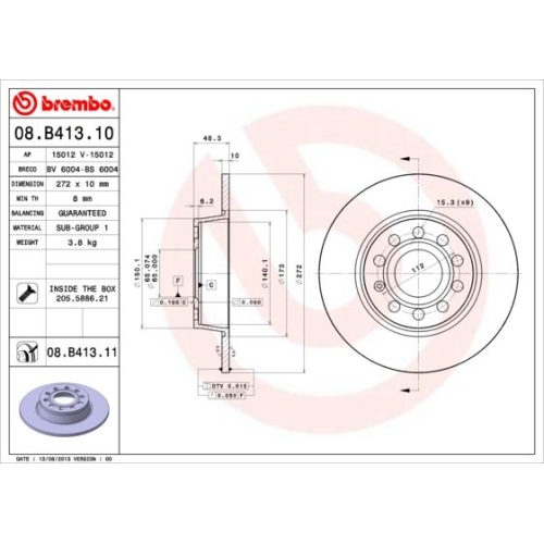 BREMBO Bremsscheibe PRIME LINE - UV Coated