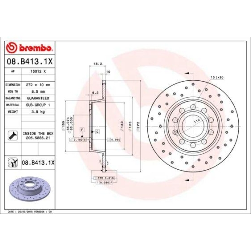 BREMBO Bremsscheibe XTRA LINE - Xtra