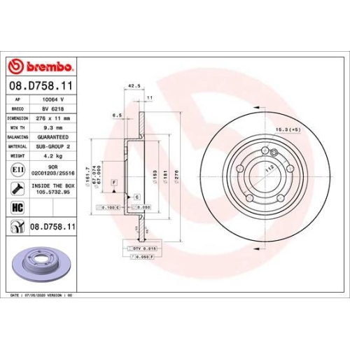 BREMBO Bremsscheibe PRIME LINE - UV Coated