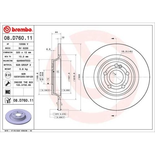 BREMBO Bremsscheibe PRIME LINE - UV Coated