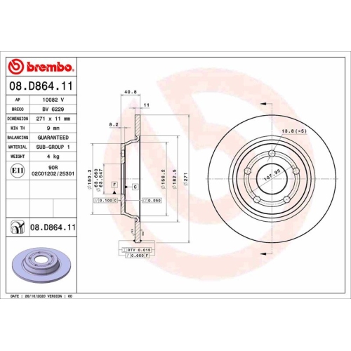 BREMBO Bremsscheibe PRIME LINE - UV Coated