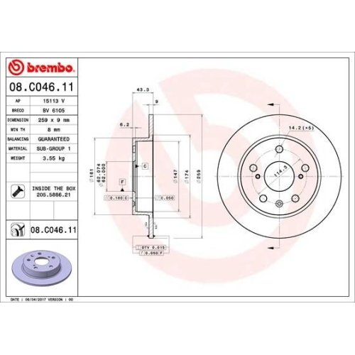 BREMBO Bremsscheibe PRIME LINE - UV Coated