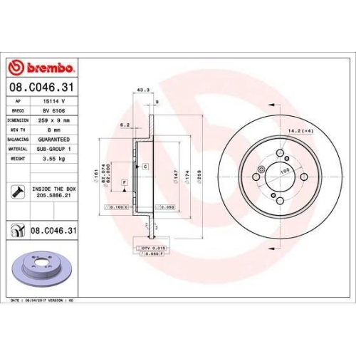 BREMBO Bremsscheibe PRIME LINE - UV Coated