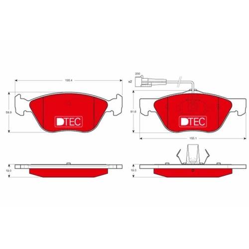 TRW Bremsbelagsatz, Scheibenbremse DTEC COTEC