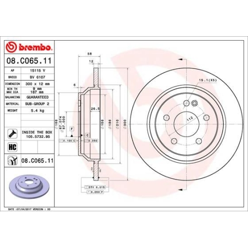 BREMBO Bremsscheibe PRIME LINE - UV Coated