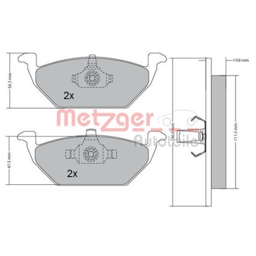 METZGER Bremsbelagsatz, Scheibenbremse GREENPARTS