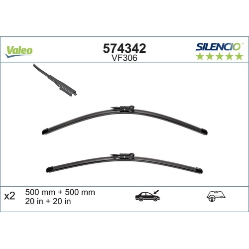 VALEO Wischblatt SILENCIO FLAT BLADE SET