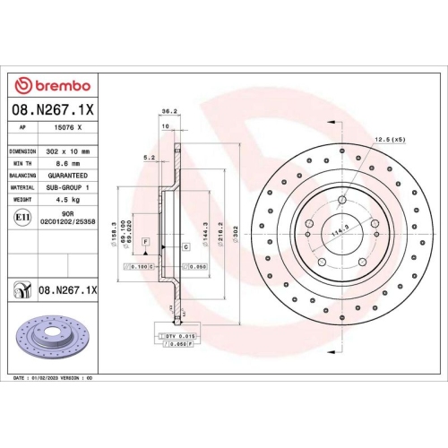 BREMBO Bremsscheibe XTRA LINE - Xtra