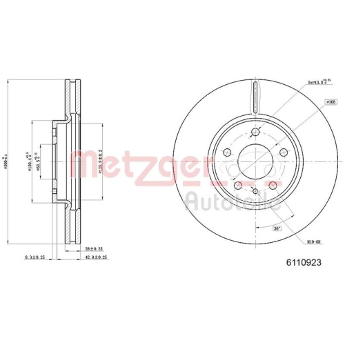 METZGER Bremsscheibe GREENPARTS