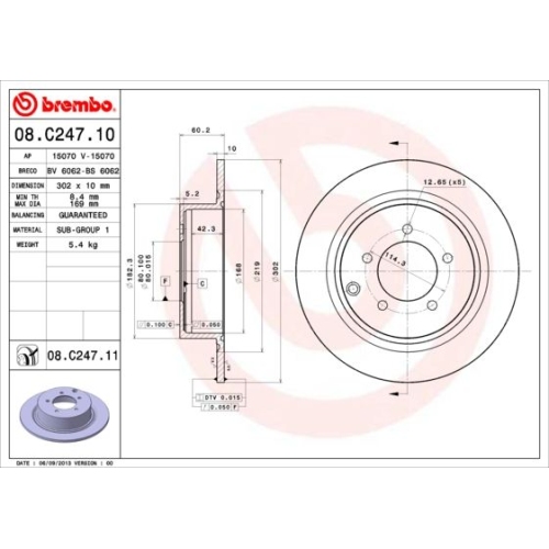 BREMBO Bremsscheibe PRIME LINE - UV Coated