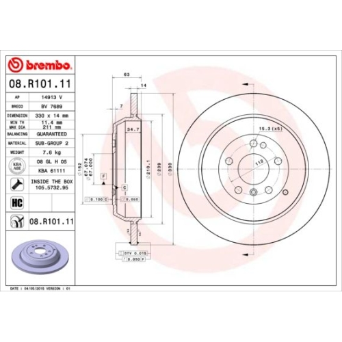 BREMBO Bremsscheibe PRIME LINE - UV Coated