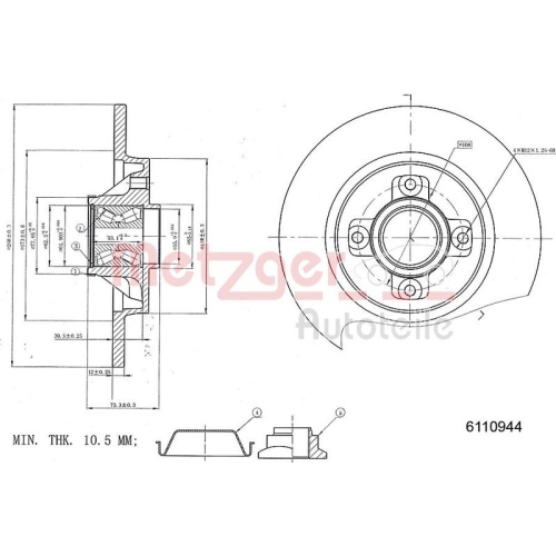 METZGER Bremsscheibe GREENPARTS